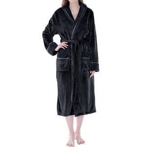 PAVILIA Soft Plush Women Fleece Robe, Cozy Warm Housecoat Bathrobe, Fuzzy Female Long Spa Robes - 1 of 4