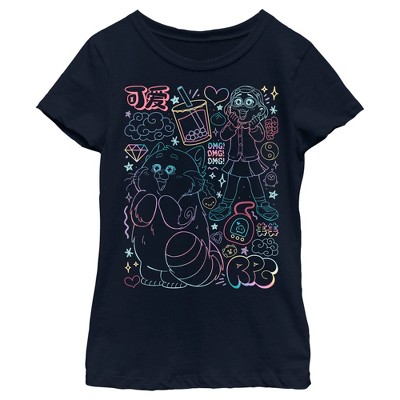 Girl's Turning Red Neon Doodles Mei Lee T-shirt : Target