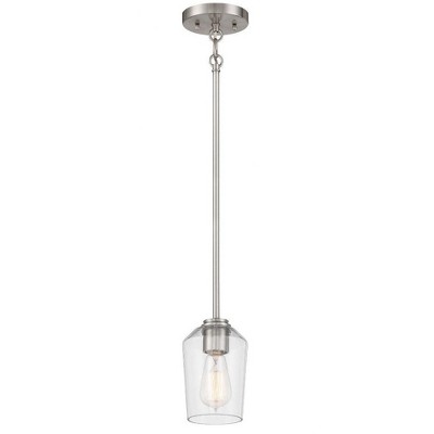Shayna Clear Glass Mini Pendant Light with Polished Nickel Finish