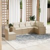 vidaXL Garden Sofa Set Beige PE rattan, Powder-Coated Steel Large - 2 of 4