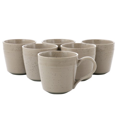 Gibson Bee and Willow Milbrook 6 Piece 15 Ounce Stoneware Mug Set in Mocha