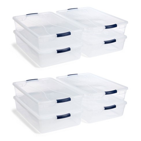 Plastic Stackable Food Storage Container Bin with Handles for