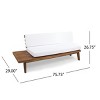 75.75" Patio Sofa with Acacia Wood Frame and Water-Repellent Cushions, Modern Left Arm Outdoor Seating -3irtyhousy - 4 of 4