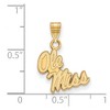 Black Bow Jewelry 14k Yellow Gold Plated Sterling Silver Mississippi Rebels NCAA Small Pendant - 2 of 3