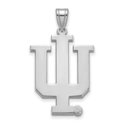 Black Bow Jewelry 14k White Gold Indiana Hoosiers NCAA Extra Large Pendant