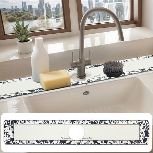 REGALWOVEN  Floral Kitchen Sink Splash Guard, Faucet Mat for Kitchen Sink Splash Guard - 1 of 4