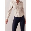 Women's Rhonda Ruched Faux Leather Top - Urban Daizy - 3 of 3