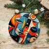 Pablo Picasso Modernist Mosaic Round Ceramic Ornament, Abstract Cubist Art Face Decoration Souvenir| OrnamentallyYou - 4 of 4