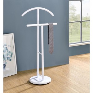 Kings Brand Furniture - Meadut Metal Suit Wardrobe Valet Stand, White - 1 of 3
