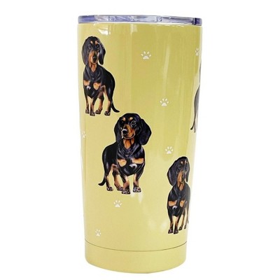 E & S Imports 7.0 Inch Dachshund Black Serengeti Tumbler Hot Or Cold Drinks Tumblers