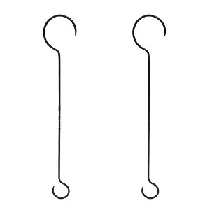 Set of 2 Wrought Iron Hook Extenders with Twist Black Powder Coated Finish - Achla Designs - 1 of 2