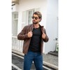 Cloudstyle Men's Slim Fit PU Leather Moto Jacket Stand Collar Zip Up Casual Coat - 2 of 4