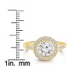 Guili Elegance Sterling Silver Ring, Clear Bezel-Set Cubic Zirconia, Timeless Style, Elegant Statement Jewelry, White/Gold, Sizes 6-8. - 3 of 4