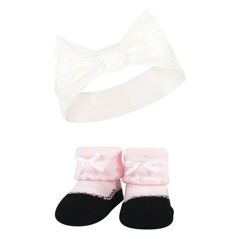 Hudson Baby Infant Girls Headband and Socks Giftset, Pink Taupe, One Size, 4 of 6