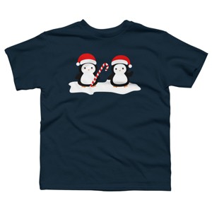 Boy's Design By Humans Christmas penguins are so cute By happinessinatee T-Shirt - 1 of 3