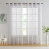 HLC.ME Joyce Floral Decorative Semi Sheer Light Filtering Grommet Window Treatment Curtain Drapery Panels - Set of 2 - 2 of 4