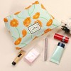Unique Bargains Women's Floral Large Capacity Makeup Bag Orange Green 1 Pc - 4 of 4