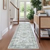 Washable Vintage  Medallion Rug Non Slip Low Pile Rug Soft RetroThrow Floor Cover Foldable Indoor Carpet for Living Room Bedroom Playroom Nursery - 2 of 4