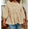 Women's Suede Peplum Blouse - Hayden LA - 3 of 4