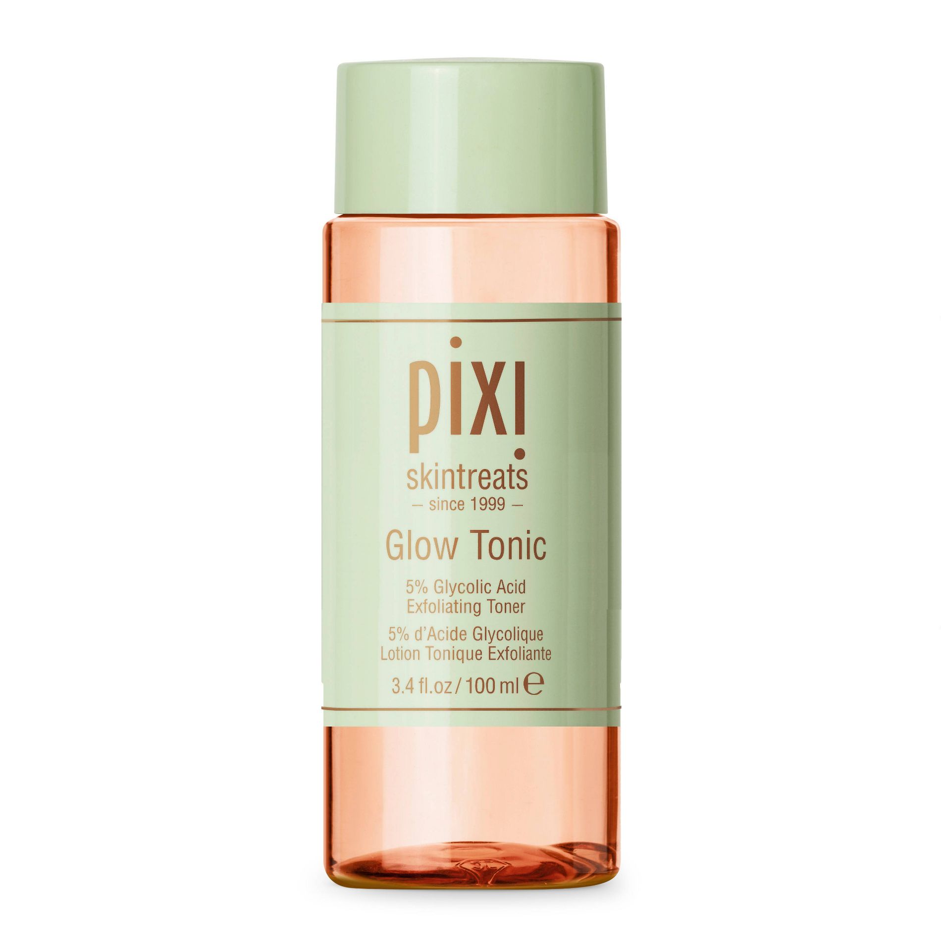 Pixi Skintreats Glow Tonic Glycolic Acid Exfoliating Toner - 3.4 fl oz: With Aloe, For Face and Neck, Liquid Formula