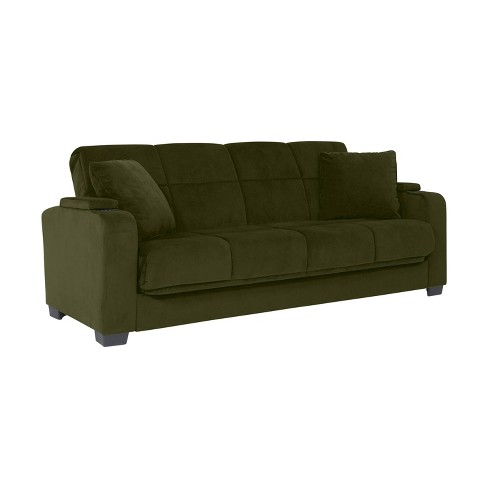 Susan Storage Arm Convert A Couch With Decorative Pillows Velvet