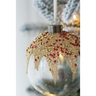 Maggift Decorative Objects Christmas Ball Ornaments Glass Decorative Hanging Ball Christmas Tree Ornaments Set of 6, Multicolored, 3.9"*3.9"*3.9"