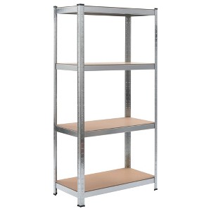 vidaXL 4-Layer Storage Shelf Silver Steel&Engineered Wood - 1 of 1