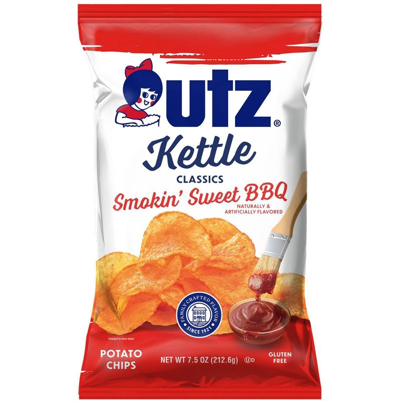 Utz Kettle Classics Smokin&#39; Sweet  BBQ Potato Chips - 7.5oz, 1 of 9