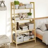 SKONYON 4-Tier Natural Bamboo Plant Stand Indoor Ladder Shelf - 2 of 4
