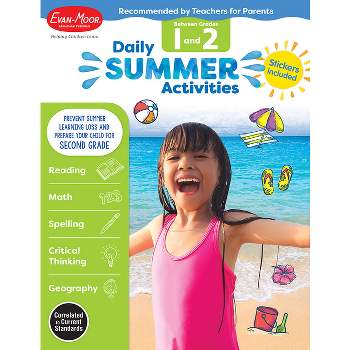 Daily Summer Activities: Between 1st Grade and 2nd Grade, Grade 1 - 2 Workbook - by  Evan-Moor Educational Publishers (Paperback)