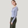 Anna-Kaci Active Women's Long Sleeve Henley Hoodie Activewear Top with Streamlined Fit and Lightweight Stretch Fabric - 3 of 4