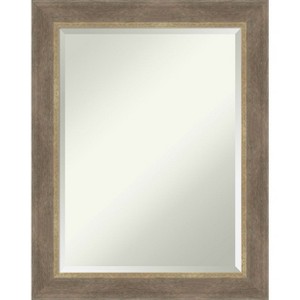 Amanti Art Driftwood Tan Beveled Wood Framed Bathroom Vanity Wall Mirror - 1 of 4