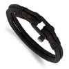 Chisel Stainless Steel Polished Black IP-plated Black Woven Nylon and Cotton 8.5" Bracelet - 2 of 2