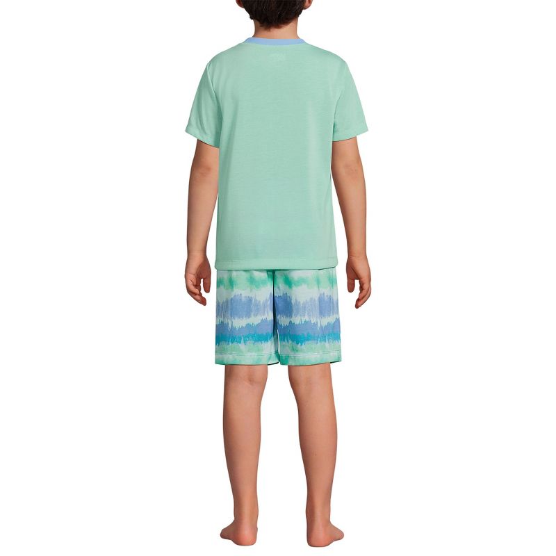 Lands' End Kids Short Sleeve Tee and Shorts Pajama Set, 2 of 4
