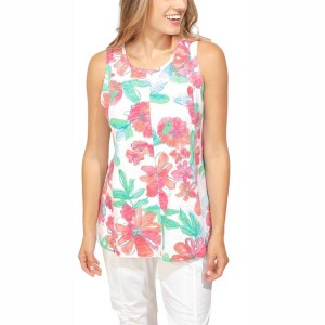 Women's Sketched Floral Seamed Tank Top - ESCAPE BY HABITAT - 1 of 4