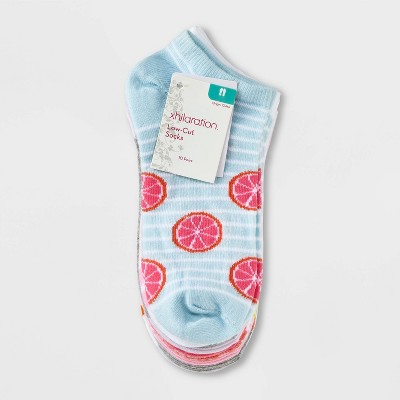 Women&#39;s Citrus Fruits 10pk Low Cut Socks - Xhilaration&#8482; Assorted Colors 4-10