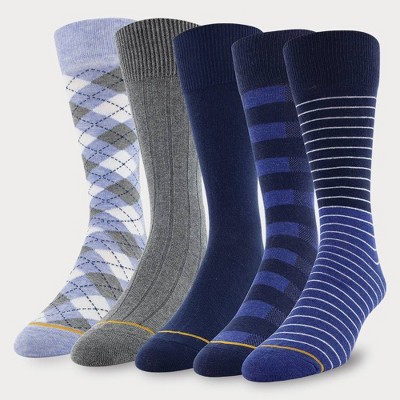 Signature Gold by GOLDTOE Men&#39;s Colorblock Crew Socks 5pk - Navy