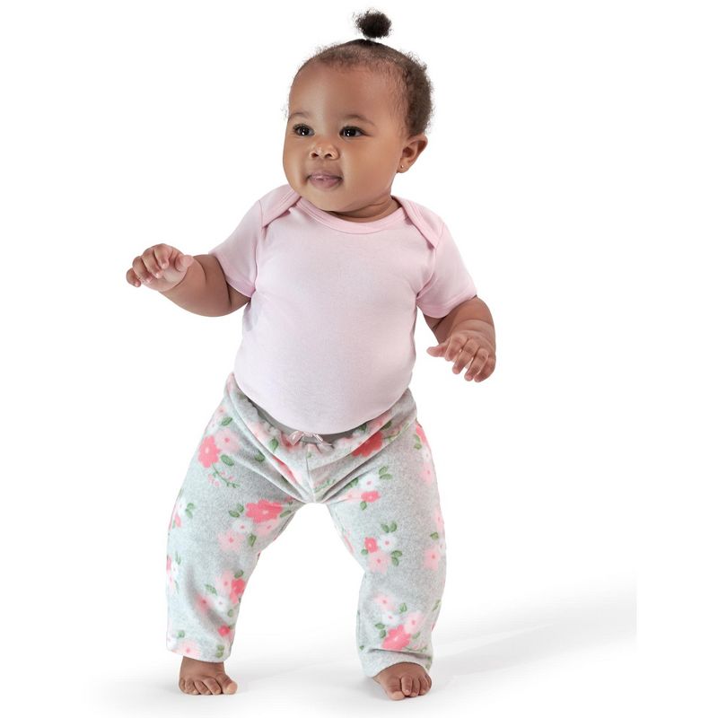 Gerber Baby Girls' Microfleece Pants, 4-Pack, 3 of 10