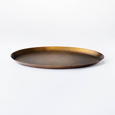 11" x 1" Oval Metal Tray Gold - Threshold™ designed with Studio McGee