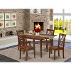 HomeStock 5-Piece Rectangle Mahogany Finish Solid Wood Top Dining Table with 4 Chairs with Cross Back - 2 of 4