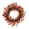 Vickerman 22" Artificial Orange Fall Maple Leaf Wreath. - 3 of 4