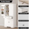 72 Inch Tall Kitchen Pantry Cabinet Large Cupboard Storage Cabinet with Drawer 6 Door Racks Adjustable Shelves for Living Dining Room Laundry - 3 of 4