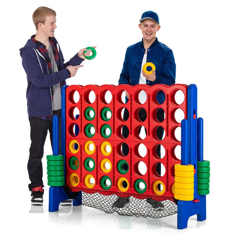 Costway 4-to-Score Giant Game Set 4-in-a-Row Connect Game W/Net Storage for Kids & Adult, 1 of 11