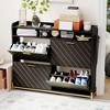 ZHUTA Shoe Cabinet for Entryway,Slim Hidden Shoe Cabinet Storage with 4 Flip Drawer,Large Shoe Rack Organizer Cabinet with Open Storage Shelf - 2 of 4
