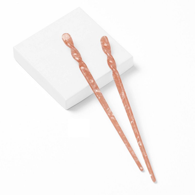 The Hair Edit Marble Pin Up Twists Hair Sticks - 2ct, 1 of 10