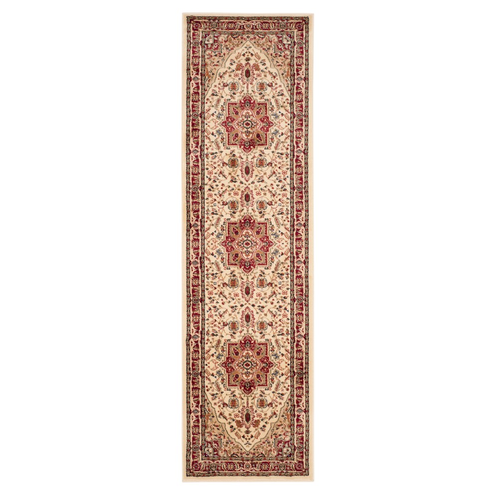 2'3inx10' Runner Ivory/Red Floral Loomed - Safavieh