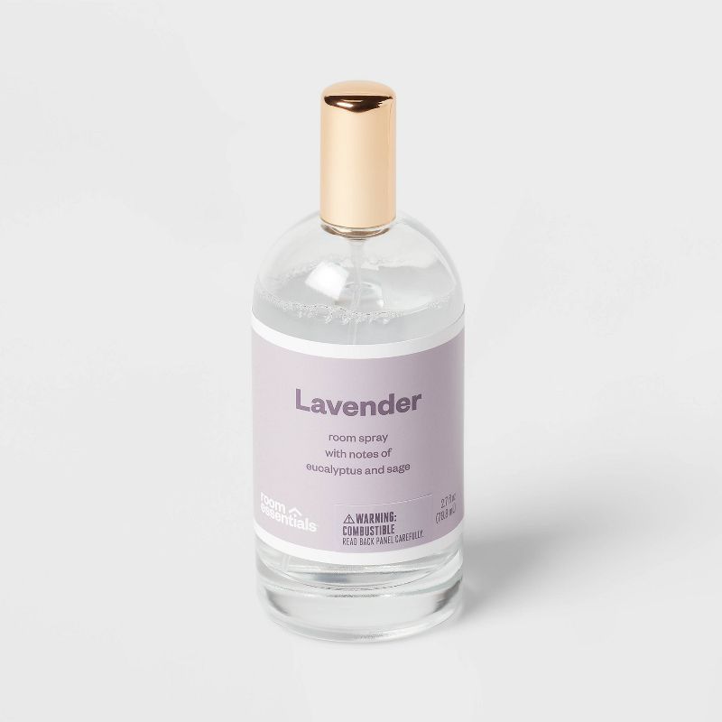 2.7 fl oz Clear Glass Room Spray Lavender - Room Essentials&#8482;, 1 of 5