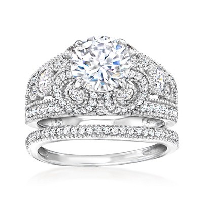 Ross-Simons 3.10 ct. t.w. CZ Jewelry Set: 2 Rings in Sterling Silver