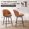 Modern Swivel Bar Stools Set of 2 - 26 Inch Counter Height with Back, 360¡ã Rotating Upholstered Stools for Kitchen Island, 330Lbs Capacity - 3 of 4