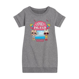 Girls' - Lol Surprise! - Coney Island Graphic Short Sleeve Fleece Dress - 1 of 4